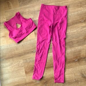Pink Sports Bra and Leggings Set